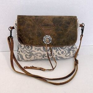 Myra Ivy Small Crossbody Grey/Brown Women's Bag